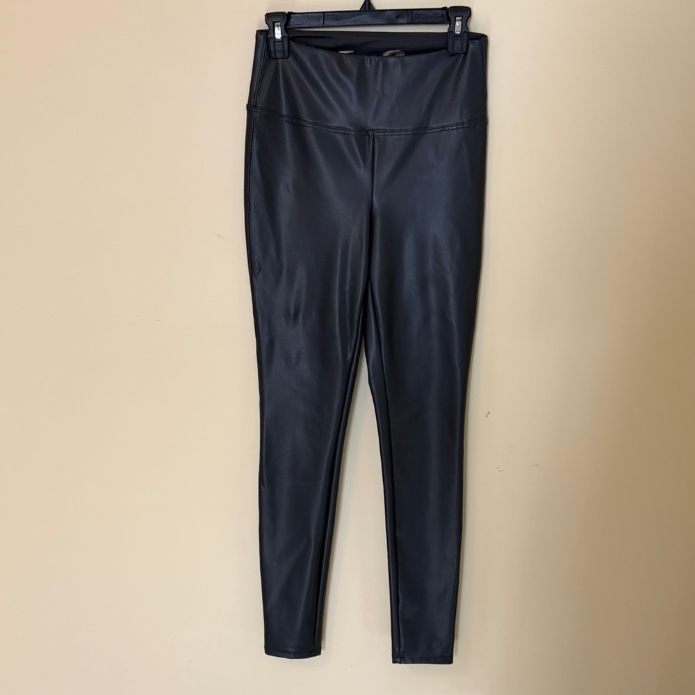 Dark Grey Faux Leather Leggings